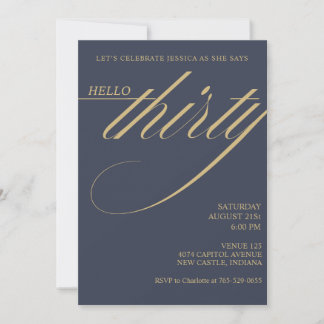 Invitación Cumpleaños 30 Simple Moderno