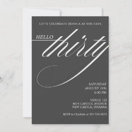 Invitación Cumpleaños 30 Simple Moderno
