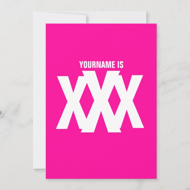 Invitación Cumpleaños 30 - Sucio 30 - Triple X (Anverso)