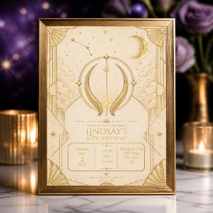 Invitación Cumpleaños 30 Tauro   Estrellas Elegant