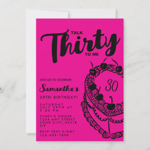 Invitación Cumpleaños 30 Tendy Rosa Habla Treinta Conmigo