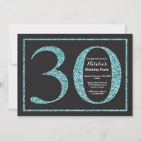 Invitación Cumpleaños 30 Verde Brillante Pizarra
