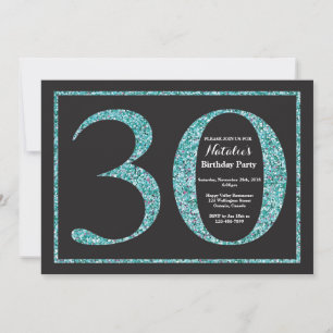 Invitación Cumpleaños 30 Verde Brillante Pizarra