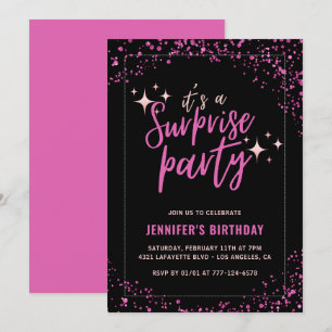 invitación cumpleaños 33 Sorpresa fiesta Rosa