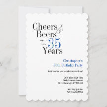 Cumpleaños 35 Felicidades y Cervezas Tipografía Az
