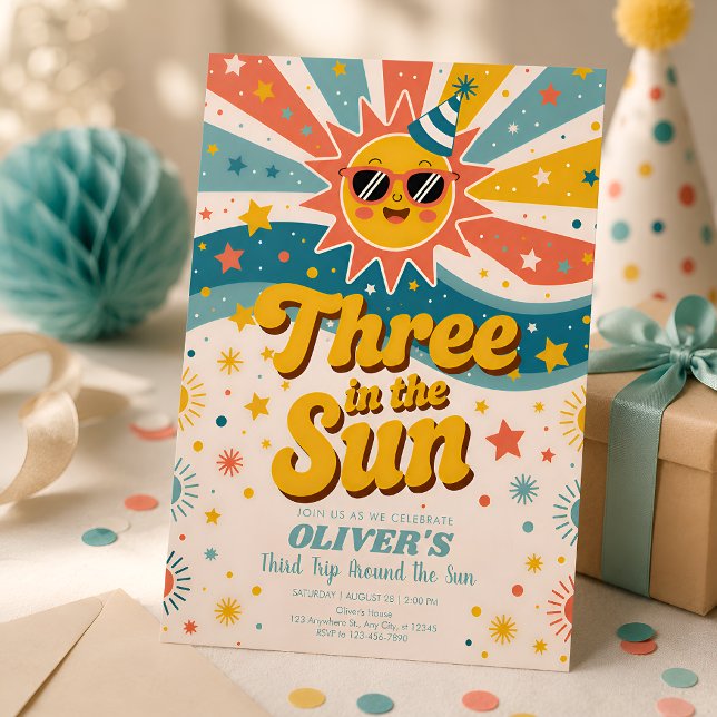 Invitación Cumpleaños 3 al Sol Tres en el Sol  (Subido por el creador)