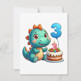 Invitación Cumpleaños 3 de Dino