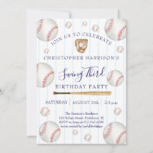 Cumpleaños 3 de Niño Deporte Béisbol