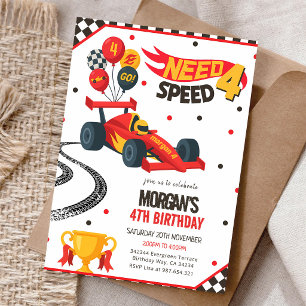 Invitación Cumpleaños 4º Coche de Carreras