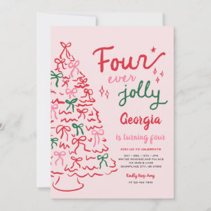 Invitación Cumpleaños 4º Navidad Coqueta Cuatro Siempre Alegr