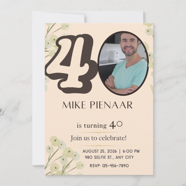 Invitación cumpleaños 40 (Anverso)