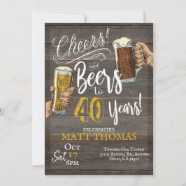 Invitación Cumpleaños 40, Cheers y Cervezas