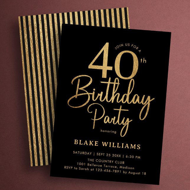 Invitación Cumpleaños 40 de Black Gold (Subido por el creador)