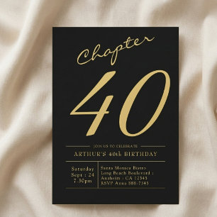 Invitación Cumpleaños 40 de hijo Cumple 40 años Fiesta de oro