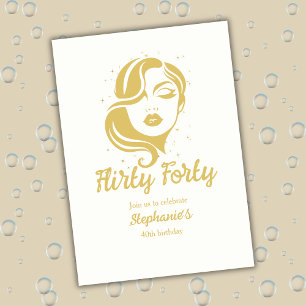 Invitación Cumpleaños 40 de mujer coqueta elegante