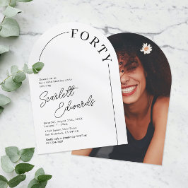 Invitación Cumpleaños 40 Minimalista Arco Adulto