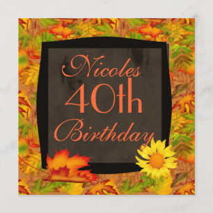 INVITACIÓN CUMPLEAÑOS 40 OTOÑO
