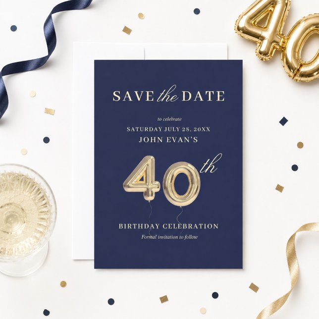Invitación Cumpleaños 40 Save the Date (Subido por el creador)