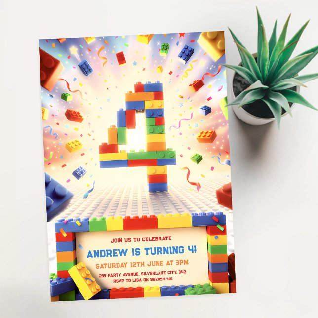 Invitación Cumpleaños 4 de Bloques de Construcción (Subido por el creador)