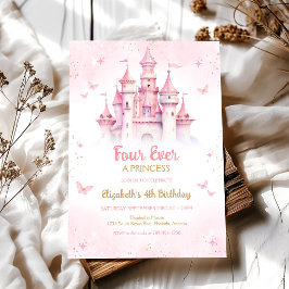 Invitación Cumpleaños 4 de Castillo Princesa Para Siempre