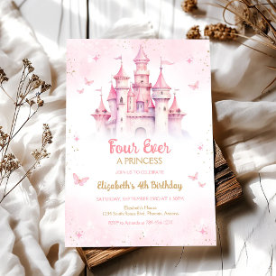 Invitación Cumpleaños 4 de Castillo Princesa Para Siempre