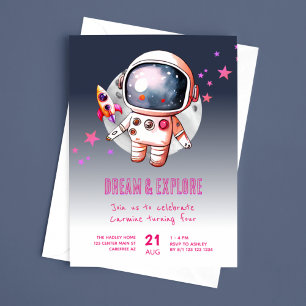 Invitación Cumpleaños 4 de Galaxia Espacial Luna