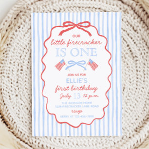 Invitación Cumpleaños 4 de julio de Little Firecracker 1
