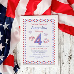 Invitación Cumpleaños 4 de Little Firecracker