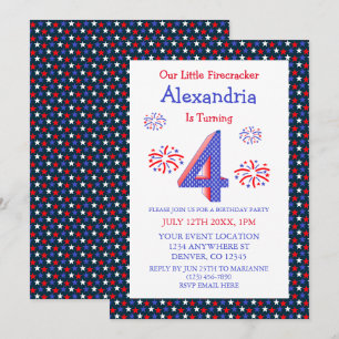 Invitación Cumpleaños 4 de Little Firecracker