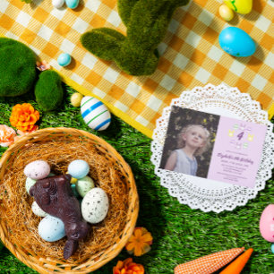 Invitación Cumpleaños 4 de Pascua de Lavanda