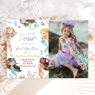 Invitación Cumpleaños 4 de Sirena, Foto de Sirena Cuatro