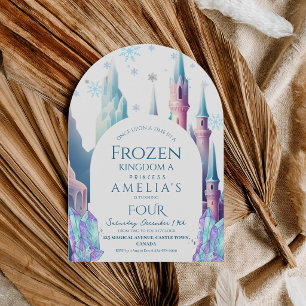 Invitación Cumpleaños 4 Frozen Cartoon Castillo
