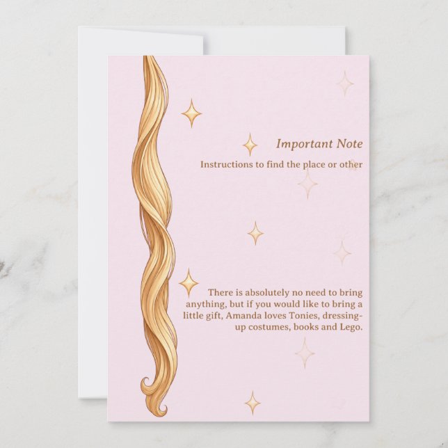 Invitación Cumpleaños 4 - Por siempre una Princesa (Reverso)