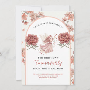 Invitación Cumpleaños 5º Jardín de Hadas de Flor Silvestre Má