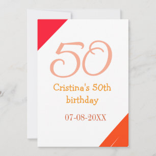 Invitación cumpleaños 50 aniversario agregar nombre fecha p n