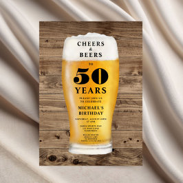 Invitación Cumpleaños 50 Cheers And Beers