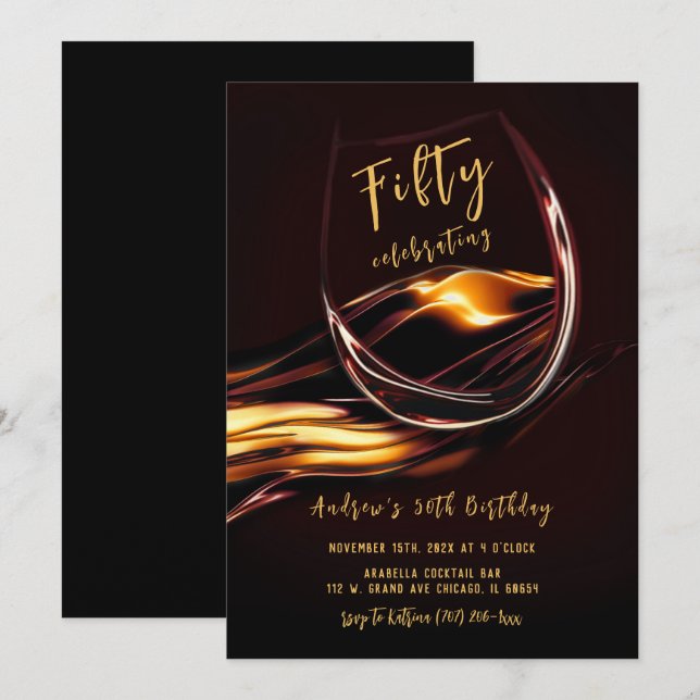 Invitación Cumpleaños 50 de Hombre (Anverso / Reverso)