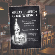 Cumpleaños 50 de hombre con tema de Whiskey estilo