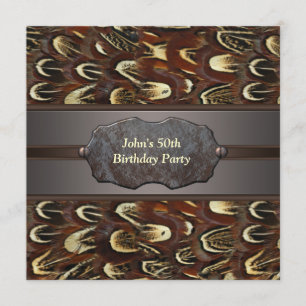 Invitación Cumpleaños 50 de Hombre de Metal y Pluma