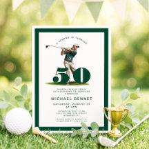 Cumpleaños 50 de Modern Green Golf