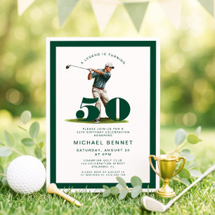 Invitación Cumpleaños 50 de Modern Green Golf