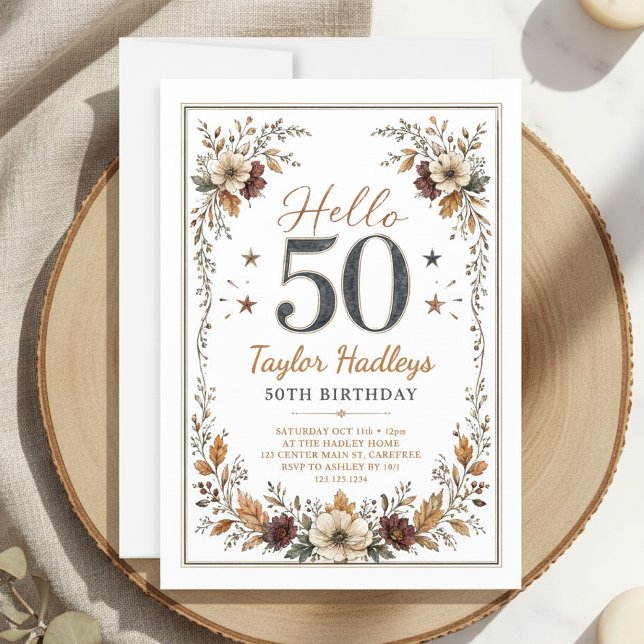 Invitación Cumpleaños 50 de Otoño (Subido por el creador)