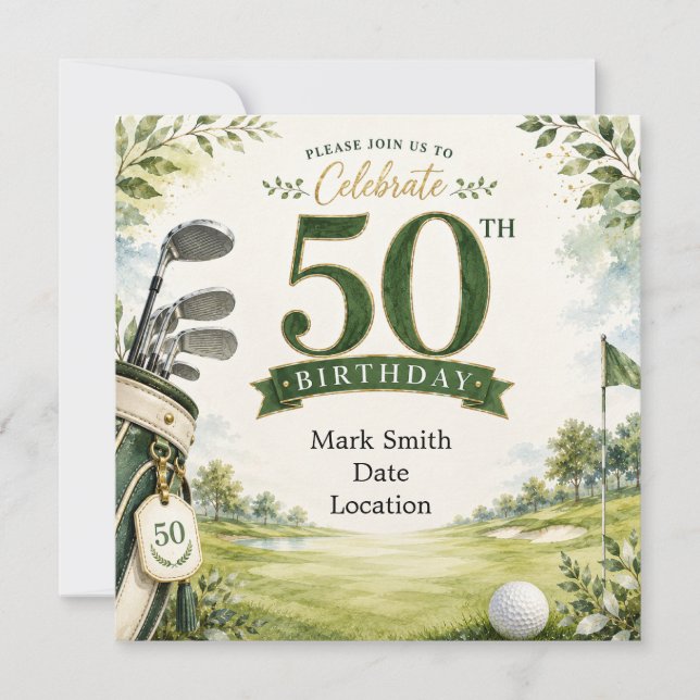 Invitación Cumpleaños 50 del Golf (Anverso)