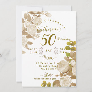 Invitación Cumpleaños 50 del Jardín de Rosas