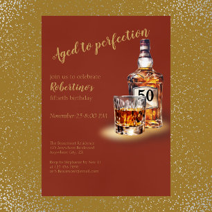 Invitación Cumpleaños 50 del Whisky Envejecido a la Perfecció