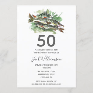 Invitación Cumpleaños 50   Fiesta de Pesca Se Fue de Pesca
