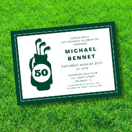 Invitación Cumpleaños 50 Modern Golf