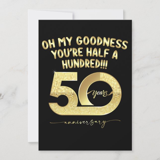 Invitación Cumpleaños 50 Oh Dios Mío Eres Medio Siglo (Anverso)