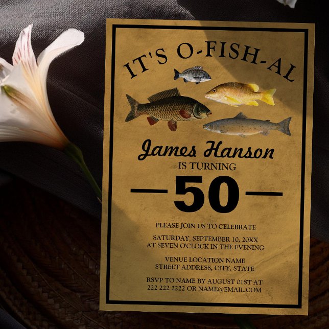 Invitación Cumpleaños 50 | Pesca Rústica Tradicional (Subido por el creador)