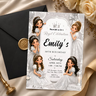 Invitación Cumpleaños 50 Princesa Real Mujer